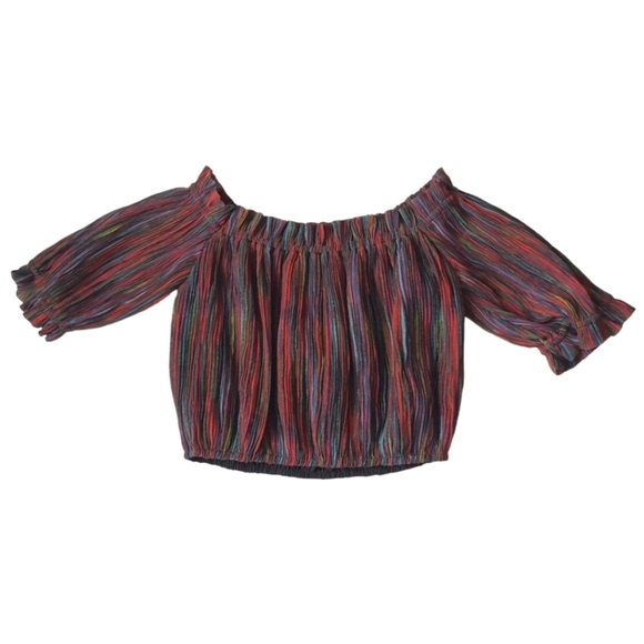 House of Harlow 1960 Tops - House Of Harlow X Revolve Carmella Rainbow Crop Top Short Sleeves XXS